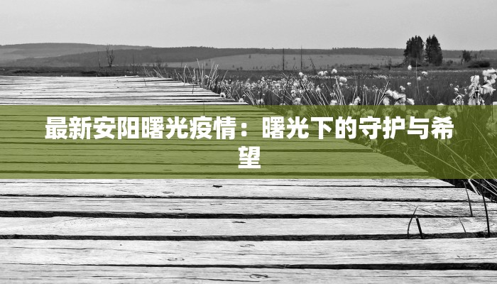 最新安阳曙光疫情：曙光下的守护与希望