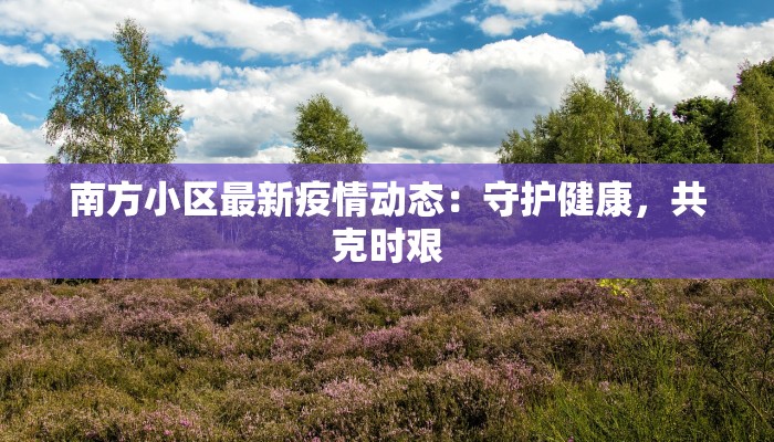 南方小区最新疫情动态：守护健康，共克时艰