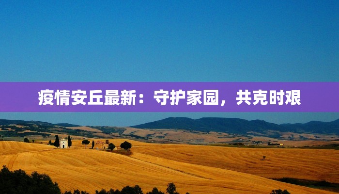疫情安丘最新:守护家园,共克时艰 疫情安丘最新:守护家园,共克时艰