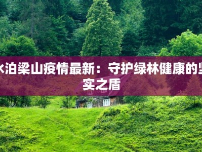 水泊梁山疫情最新：守护绿林健康的坚实之盾