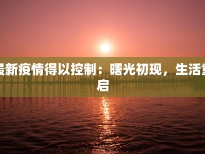 最新疫情得以控制：曙光初现，生活重启